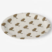 ゴールデンパーソナライズされたバードクリームパーティープレート ペーパープレート (アングル)