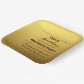 ゴールデンパーソナライズされたパーティー ペーパープレート (傾斜あり)