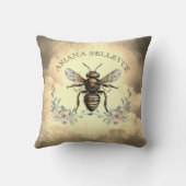 ゴールデンパーソナライズされたビーフローラ クッション (裏面)