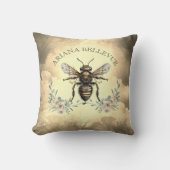 ゴールデンパーソナライズされたビーフローラ クッション (正面)