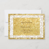 ゴールデンパーソナライズされたホワイトサンキューカード サンキューカード (裏面)