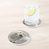 ゴールデンパーソナライズされたリトリーバードッグの写真と名前 コースター (側面)