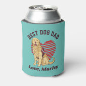 ゴールデンパーソナライズされたレトリエバードッグパパカスタム文字 缶クーラー (缶裏面)