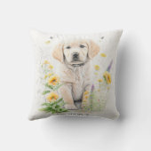 ゴールデンパーソナライズされたレトリバーが花を咲かせる クッション (裏面)