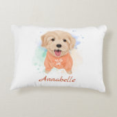 ゴールデンパーソナライズされたレトリバー子供部屋キッズルーム アクセントクッション (裏面)