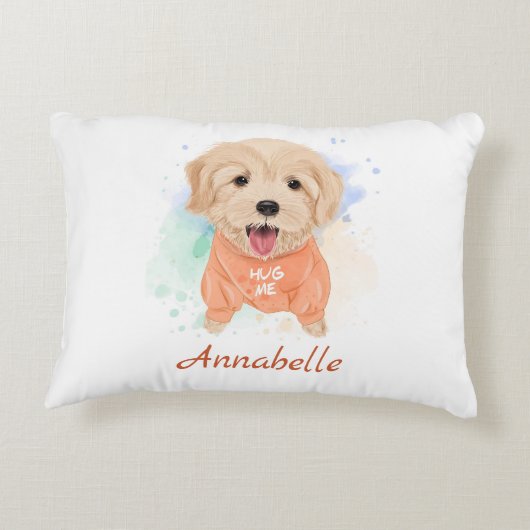 ゴールデンパーソナライズされたレトリバー子供部屋キッズルーム アクセントクッション (裏面)