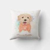 ゴールデンパーソナライズされたレトリバー子供部屋キッズルーム クッション (裏面)