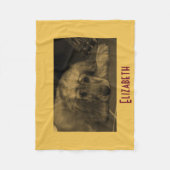 ゴールデンパーソナライズされたレトリバー フリースブランケット (正面)