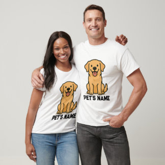 ゴールデンパーソナライズされたレトリバーTシャツの犬の名前 Tシャツ