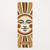 ゴールデンパーソナライズされたヴィンテージボホサンギフト ヨガマット (正面)