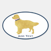 ゴールデンパーソナライズされた名門私立校風のレトリバー 楕円形シール (正面)