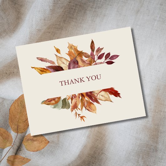 ゴールデンパーソナライズされた紅葉 サンキューカード