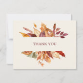 ゴールデンパーソナライズされた紅葉 サンキューカード (正面)
