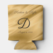 ゴールデンパーソナライズされた結婚ズの缶クーラー 缶クーラー (裏面)