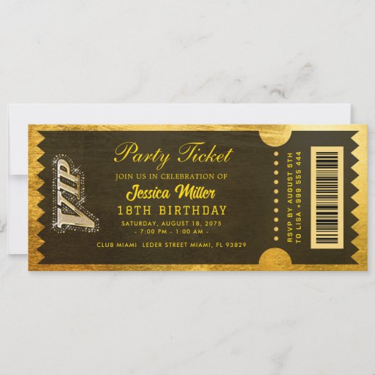 ゴールデンパーティチケット招待状 招待状 (正面)