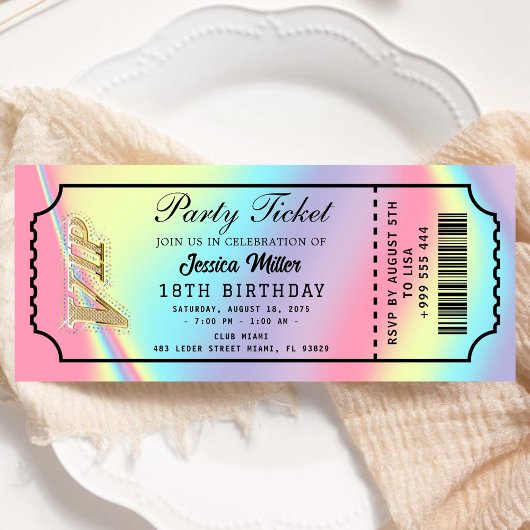 ゴールデンパーティーチケット招待状 招待状