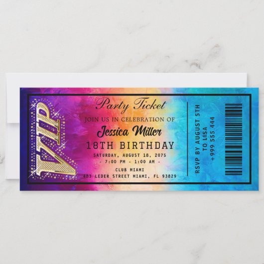 ゴールデンパーティーチケット招待状 招待状 (正面)