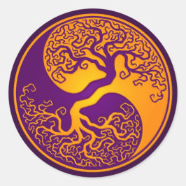 ゴールデンパープルツリーオブライフ陰陽 ラウンドシール