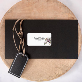 ゴールデンパープルバラデザイナー差出人住所ラベル ラベル