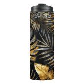 ゴールデンパームとモンステラ模様 タンブラー (正面)