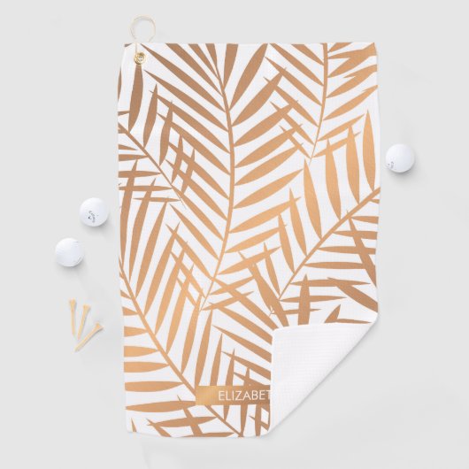 ゴールデンパームの木の葉の模様 ゴルフタオル (インサイチュ)