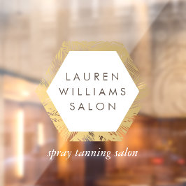 ゴールデンパームス スプレータンニングサロン ロゴ ウィンドウクリング ウィンドウサイン