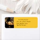 ゴールデンパームツリーサンセットホリデー ラベル (インサイチュ)