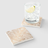 ゴールデンパームツリーリーフパターン ストーンコースター (横)