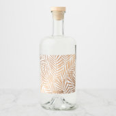 ゴールデンパームツリーリーフパターン リキュールボトルラベル (正面)