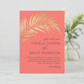 ゴールデンパームモダンフロンドミニマ結婚リスト 招待状 (スタンド正面)