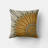 ゴールデンヒマワリ幾何学花飾りクッション クッション (裏面)