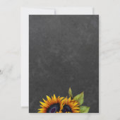 ゴールデンヒマワリ素朴なシックブライダルシャワー 招待状 (裏面)