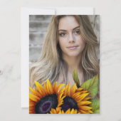 ゴールデンヒマワリ素朴なPHOTO卒業パーティー 招待状 (裏面)