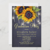ゴールデンヒマワリPHOTO素朴な卒業パーティー 招待状 (正面)