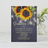 ゴールデンヒマワリPHOTO素朴な卒業パーティー 招待状 (スタンド正面)