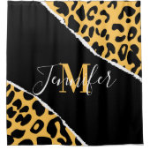 ゴールデンヒョウ柄 シャワーカーテン (正面)