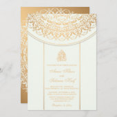 ゴールデンビスミライスラム結婚式招待状 招待状 (正面/裏面)