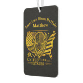 ゴールデンビソンイラストレーションと米国の地図と国旗 カーエアーフレッシュナー (左)