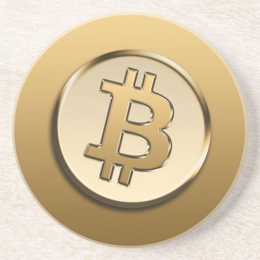 ゴールデンビットコインサンドストーン コースター (正面)