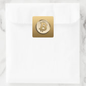 ゴールデンビットコインステッカー スクエアシール (バッグ)