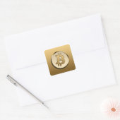 ゴールデンビットコインステッカー スクエアシール (封筒)