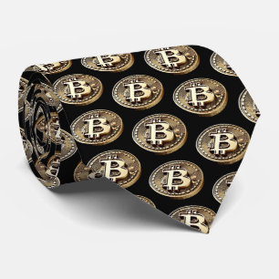 ゴールデンビットコインデジタルキャッシュ暗号通貨 ネクタイ