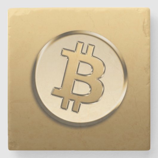 ゴールデンビットコイン ストーン コースター (正面)