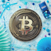 ゴールデンビットコイン ペーパープレート (パーティー)