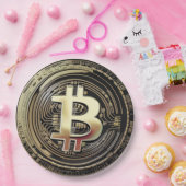 ゴールデンビットコイン ペーパープレート (パーティー)