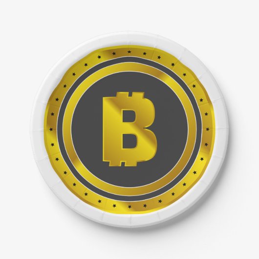 ゴールデンビットコイン ペーパープレート (正面)