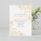 ゴールデンビネヤードホイ実在ホイル結婚ズ 箔招待状 (立ち正面)