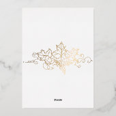 ゴールデンビネヤードホイ実在ホイル結婚ズ 箔招待状 (裏面)