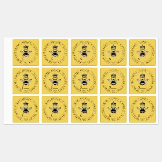 ゴールデンビーとクラウンビー価格商品ラベル ラベル (シート)