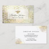 ゴールデンビーのロゴフェイクをグリッターの水彩 名刺 (正面/裏面)